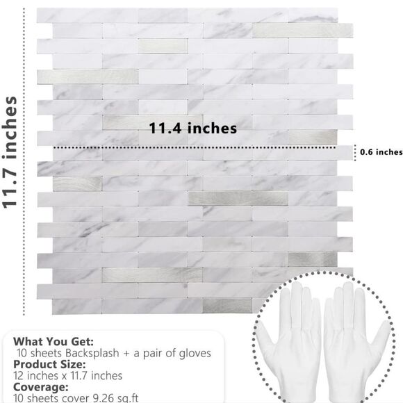 Stickgoo Peel and Stick Backsplash, PVC Wall Tiles Stick on Backsplash - Picture 2 of 3